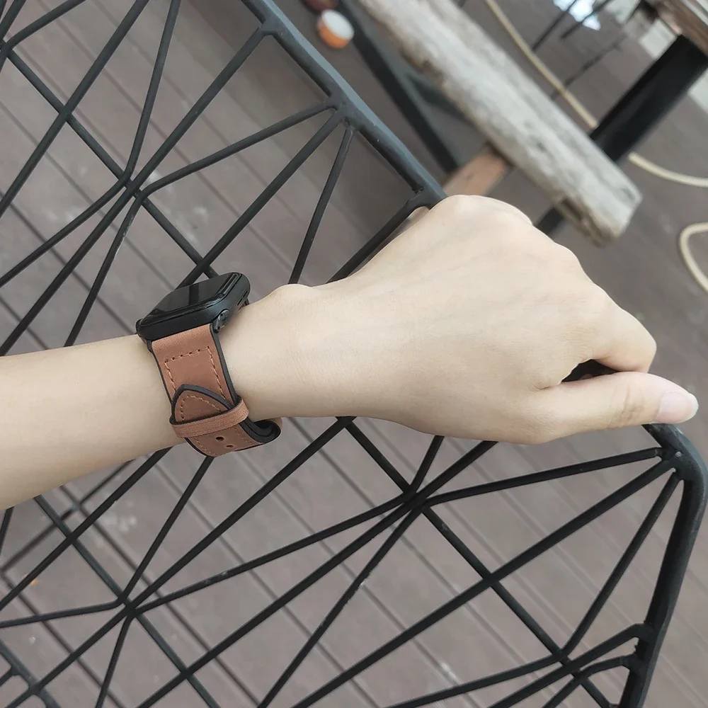 Double Leather Strap for Apple Watch Ultra 9 8 7 45mm 41mm Strap Bracelet for iWatch Series 6 5 4 SE Belt 44mm 40mm 10 46mm 42mm