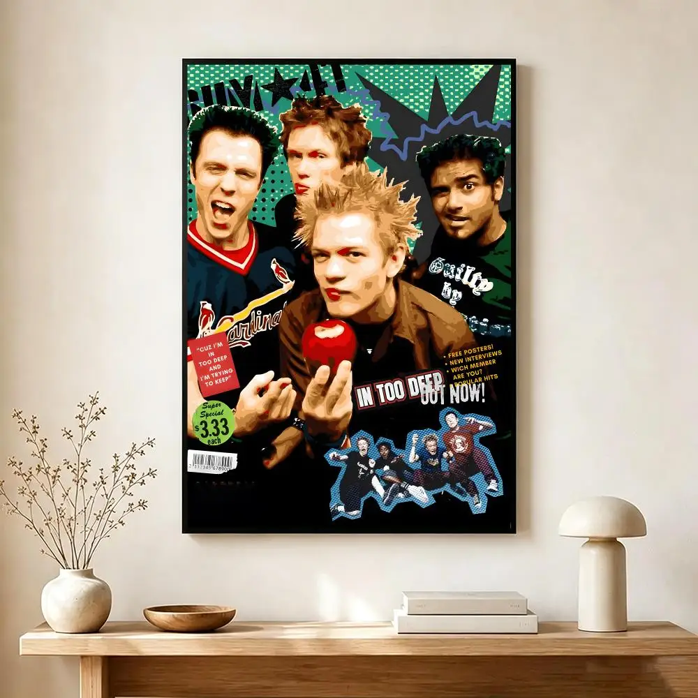 Energetic Band S-Sum 41 Poster Lightweight Self‑Adhesive PP Wall Decal for Study Living Room Bedroom Decor Gift