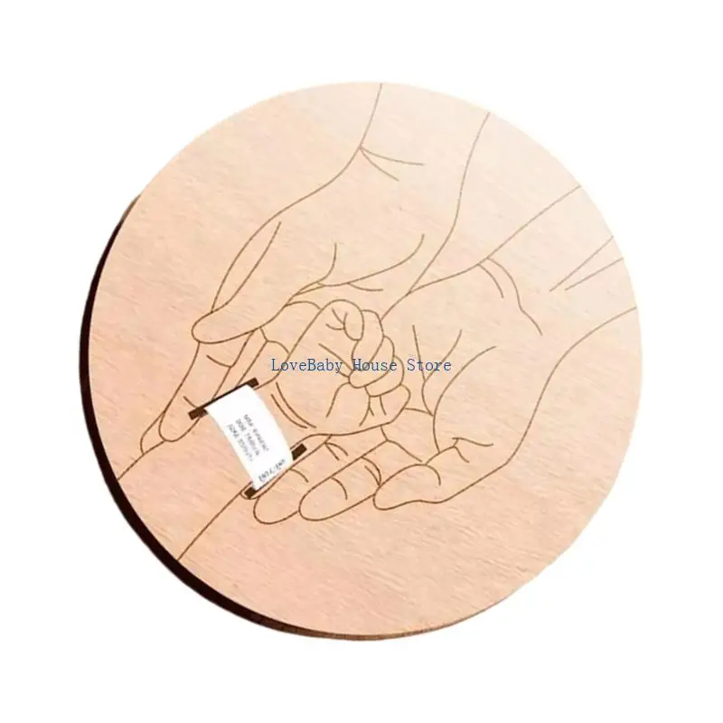 BX0D Porta bracciale per nascita in legno inciso, design liscio, ricordo per oggetti scena fotografici per neonati e regali