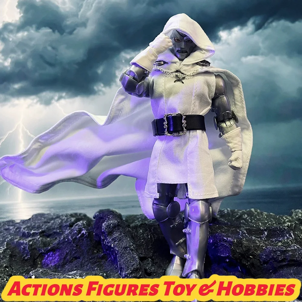 【Only Clothes】ml 1/12 Scale Male Soldier Destruction Doctor White Cloak Vest and Belt for 6“ Action Figure Body Model