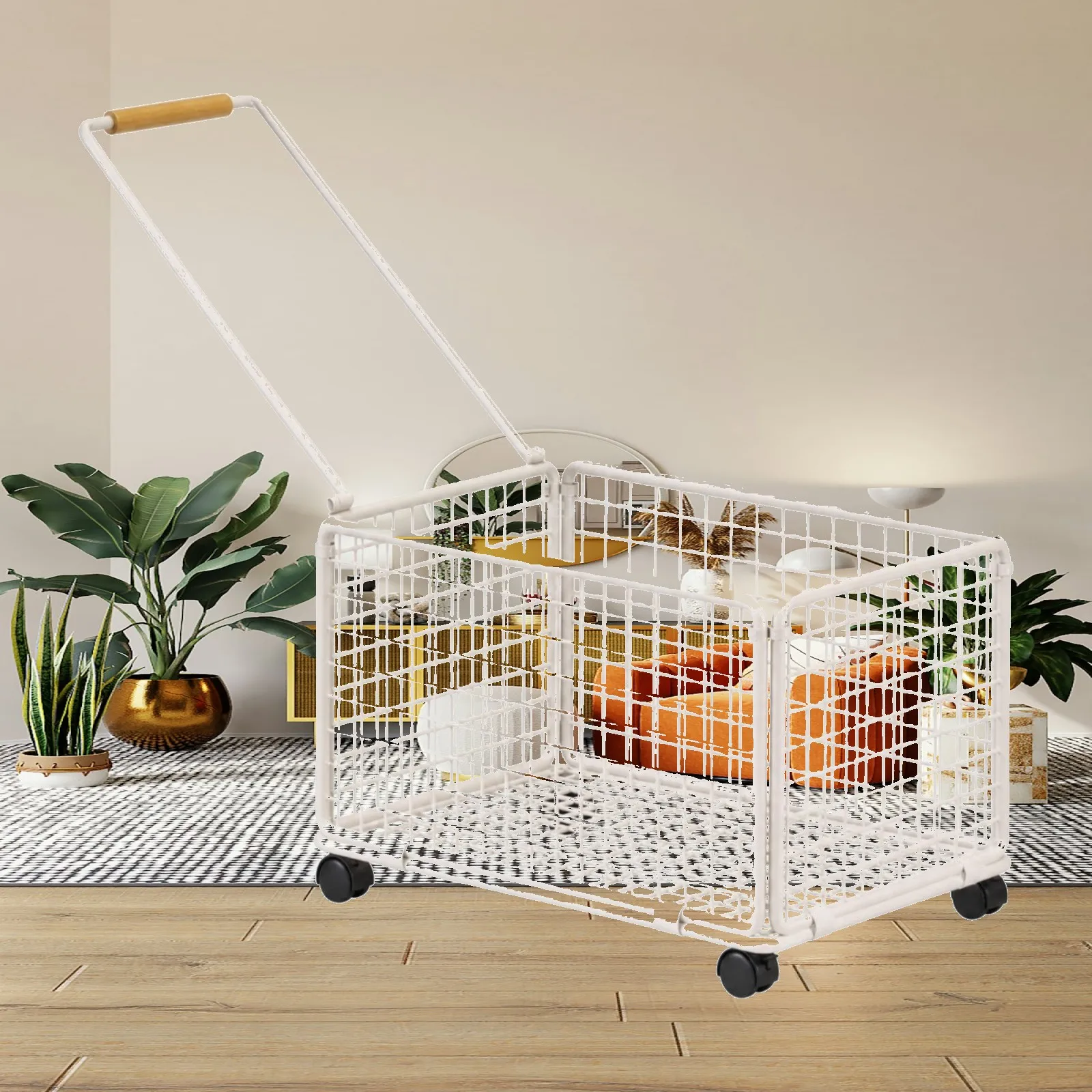 Large Wheeled Laundry Basket Spacious Rolling Laundry Basket with Swivel Casters Easy to Clean Lightweight