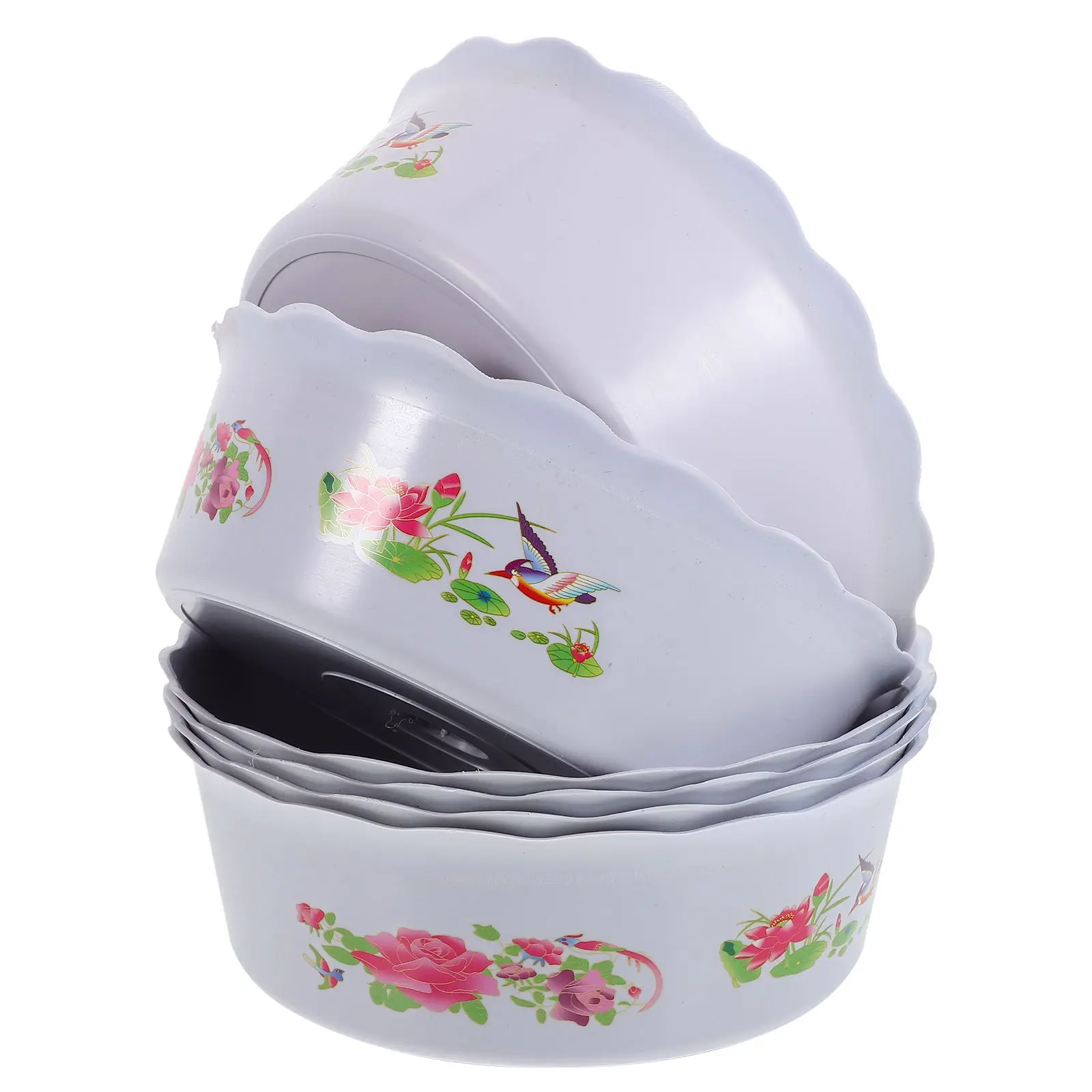 

6 Pcs Hydroponic Plants Flower Pot Bowl Container Water Lily PP Pots Smooth Plastic Round Decorative Home Balcony Planter