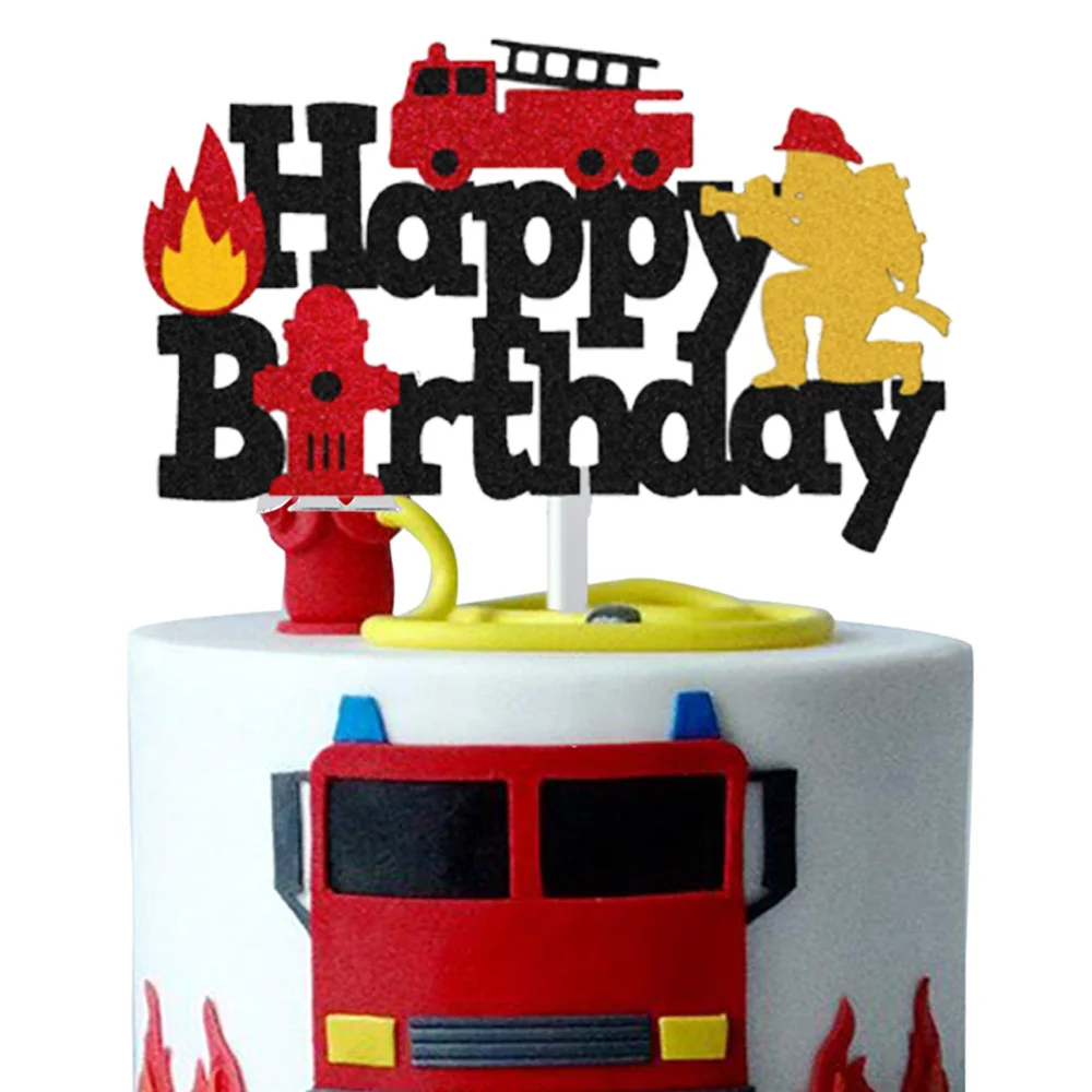 소방관 컵케익 토퍼 소방서 케이크 토퍼 장식 소방관 컵케익 추천 FireTruck 테마 생일 용품 장식 썸네일 3