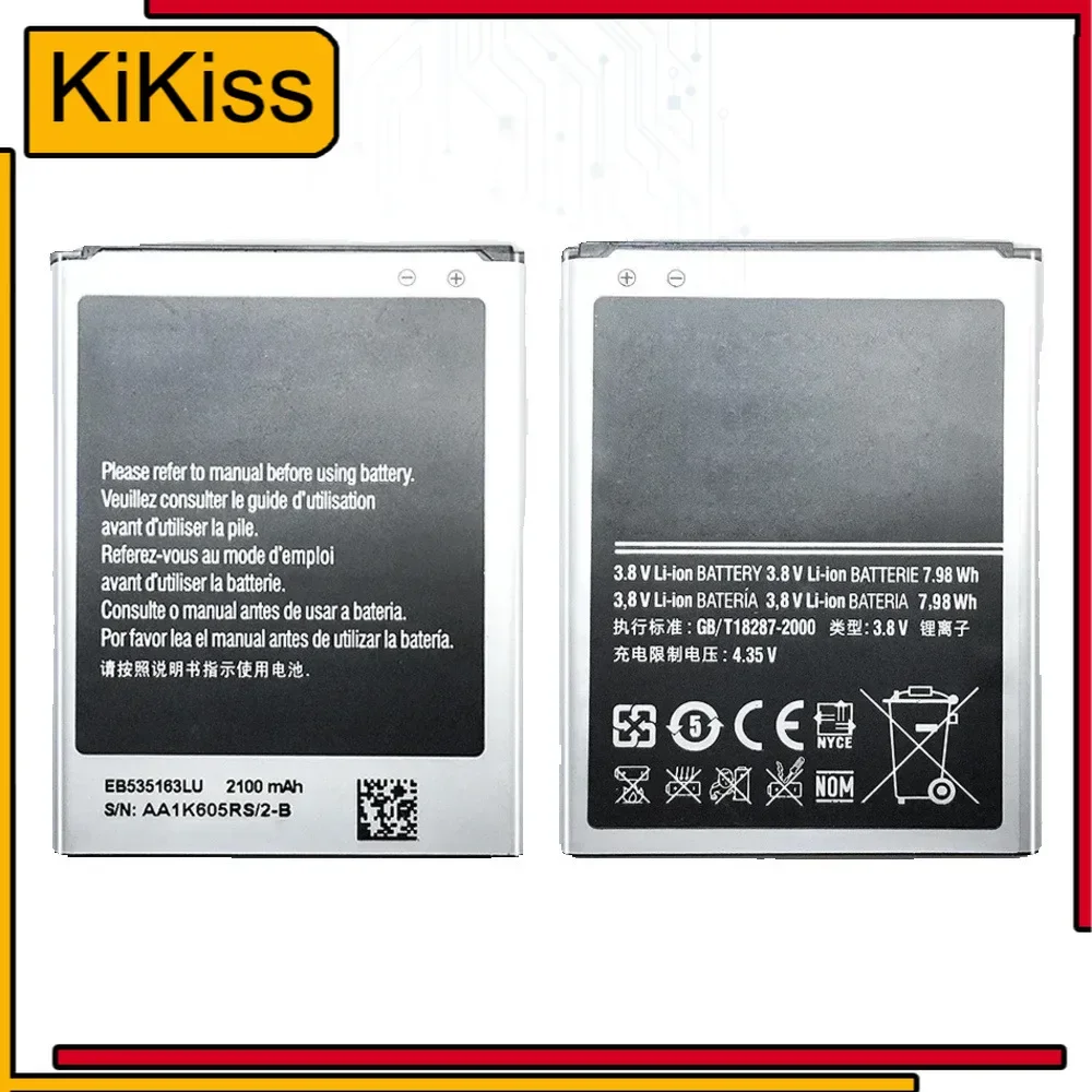 EB535163LU 2100Mah Battery For Samsung Galaxy Grand DUOS GT-I9082 G9082 I9080 I879 I9118 I9060 I9082 Batteries