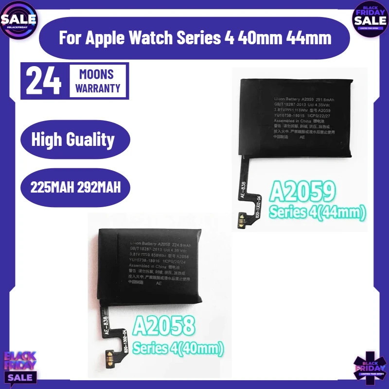 

New A2058 224.9mAh Battery for Apple Watch Series 4 40mm Battery A2059 for Apple Watch Series 4 44mm