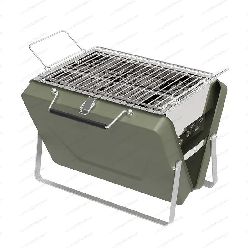 Portable Folding Charcoal Grill | Stainless Steel Camping & Picnic BBQ - Compact Outdoor Cooking for Home & Travel