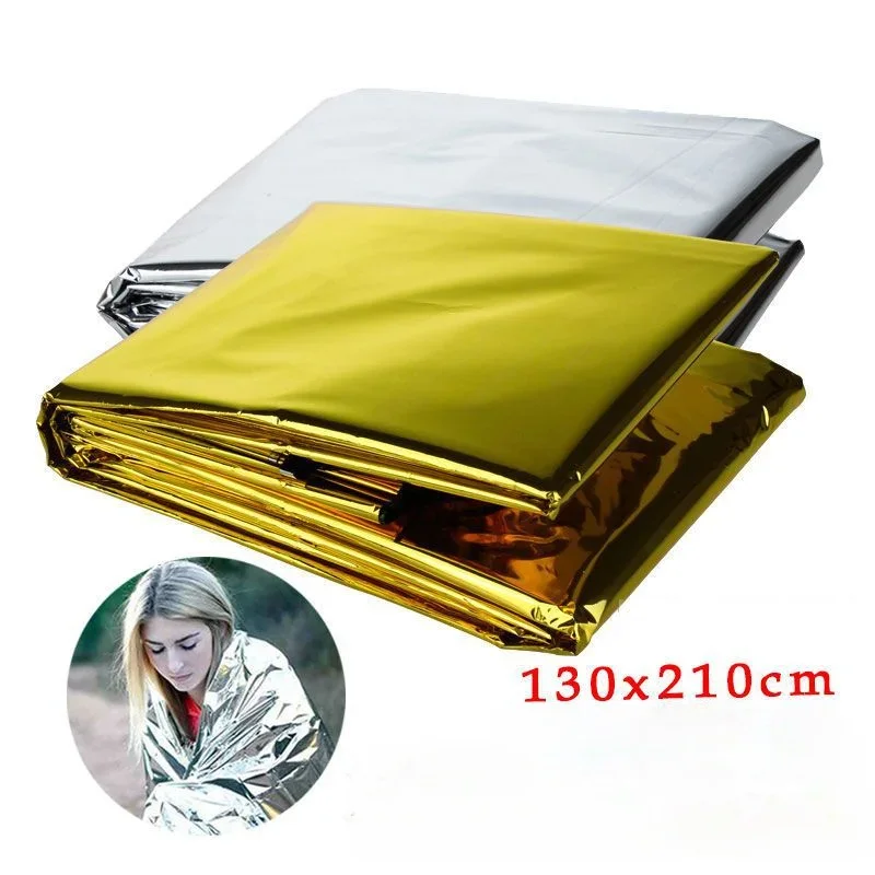 Emergency Blankets Mylar Thermal Blanket for Outdoor Tents Camping Silver Gold First Aid Blanket Emergency Survival Blanket Gear