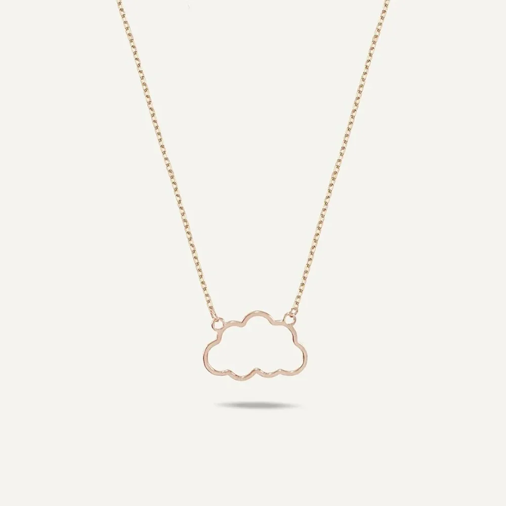 قلادة عصرية صغيرة على شكل سحابة بيضاء لامعة للنساء، قلادة سلسلة الترقوة بسيطة وساحرة من الفولاذ المقاوم للصدأ #1