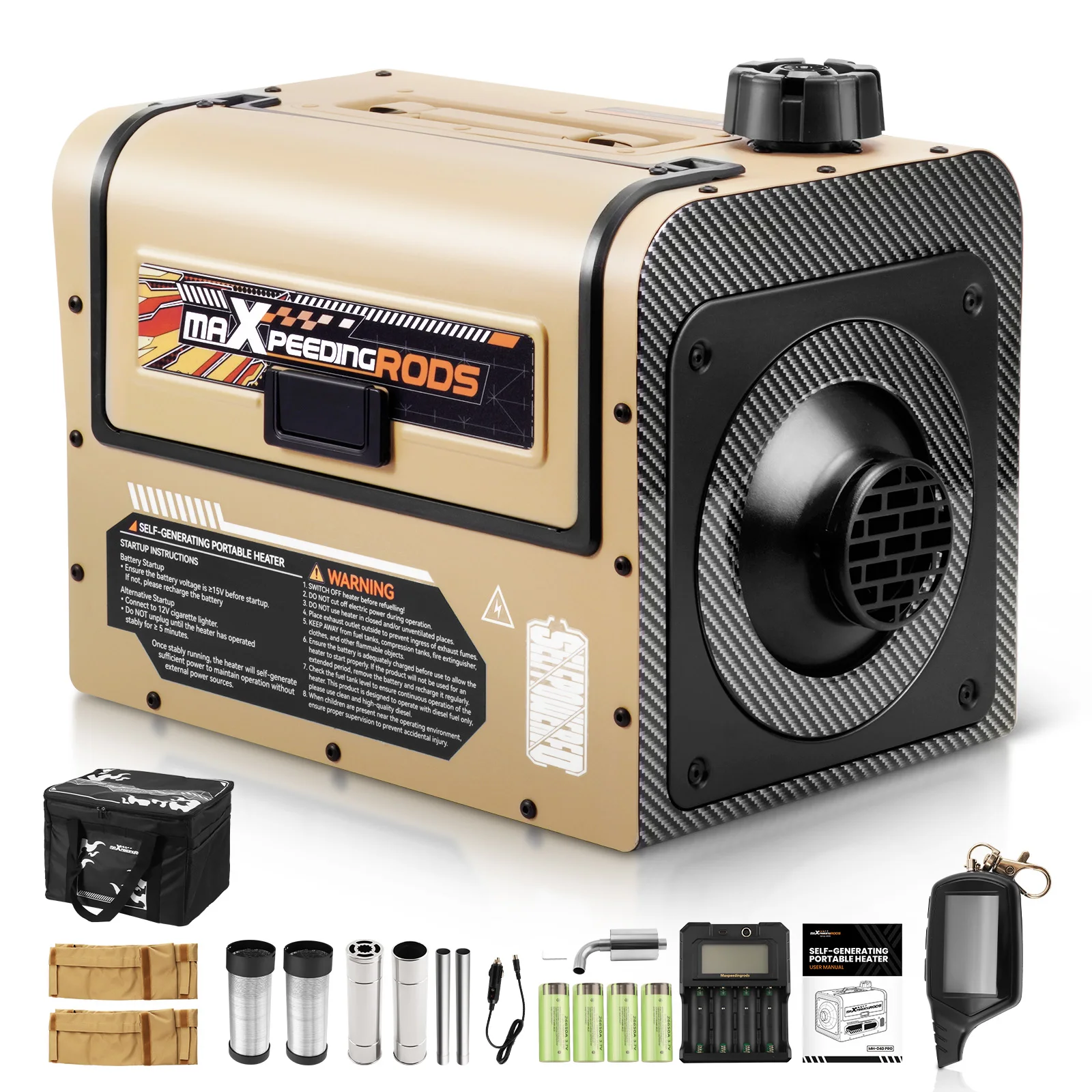 12V Air Heater Diesel Powered for Van Camper RV with Battery Pack & Remote
