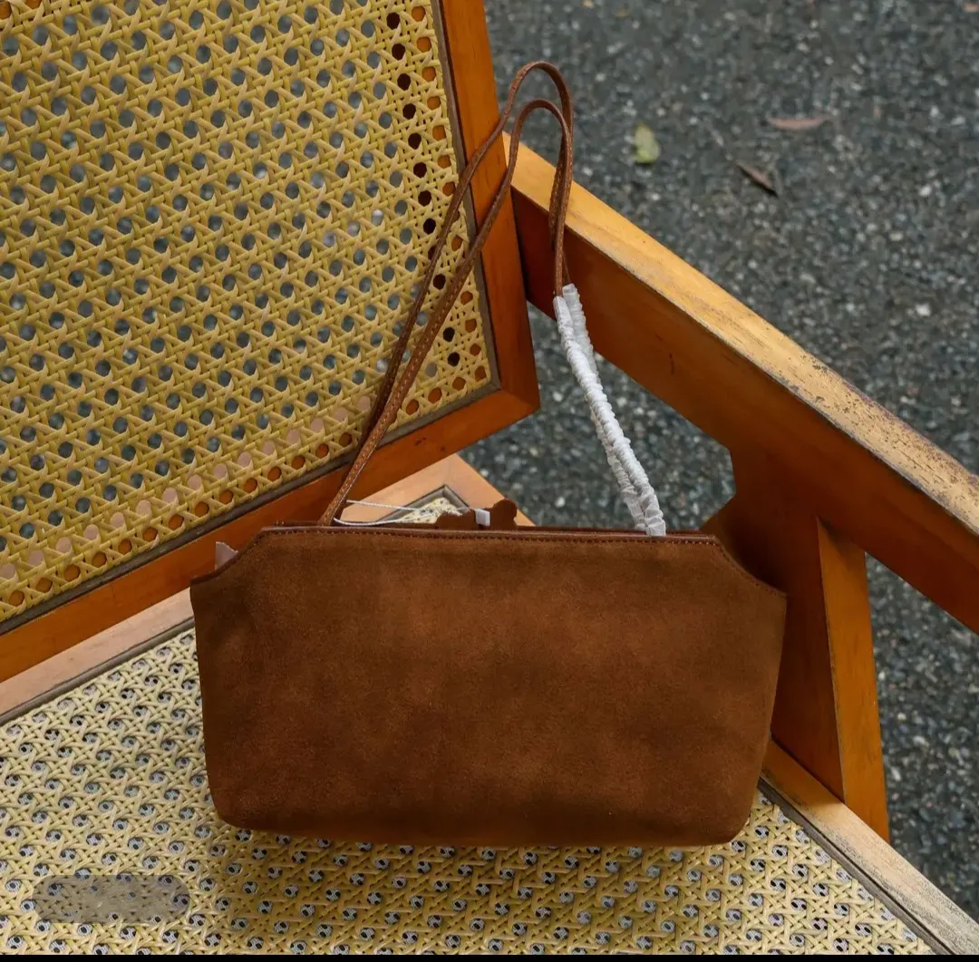 Light Luxury Saddle Bag for Women, High-Gloss Silky Suede Lined Lambskin, Chic Versatile Commuter Shoulder & Top-Handle Handbag
