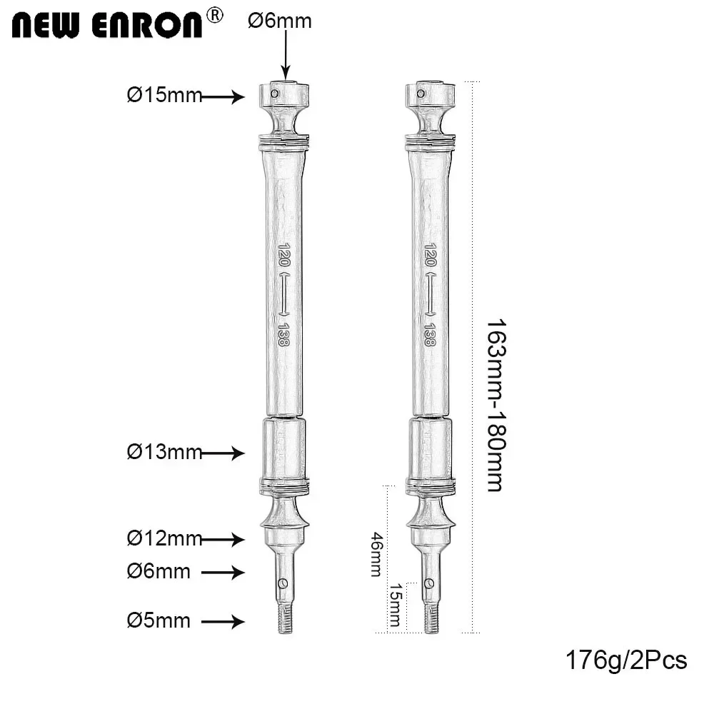NEW ENRON 2P Hard Steel Swing Axles Driveshaft CVD #5451X Upgrade Parts For RC Traxxas 1/10 E-Revo Summit Revo 3.3 E-MAXX T-MAXX