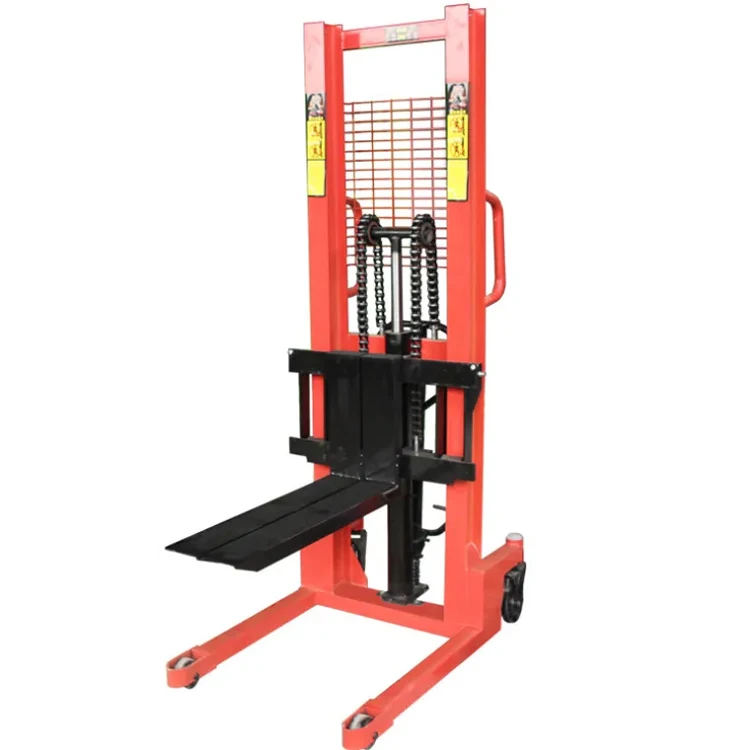 

400kg 1.3m Manual Lightweight Stacker Supplier Hydraulic Lift Truck Electric Luggage Trolley