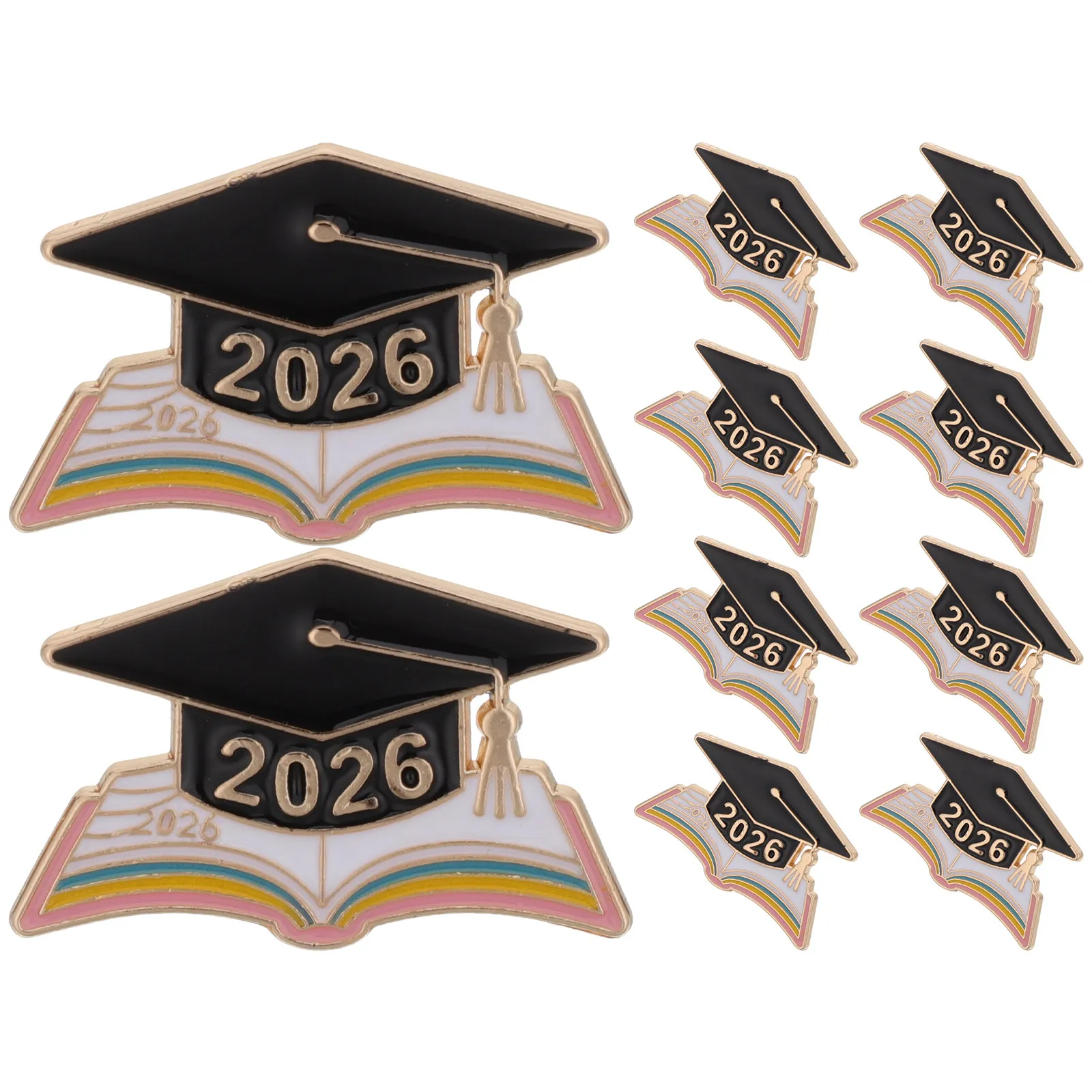 10Pcs Graduation Cap Brooch Pin Zinc Alloy Graduation Lapel Badge Party Favor Jewelry for Students Teachers 2026 Grad