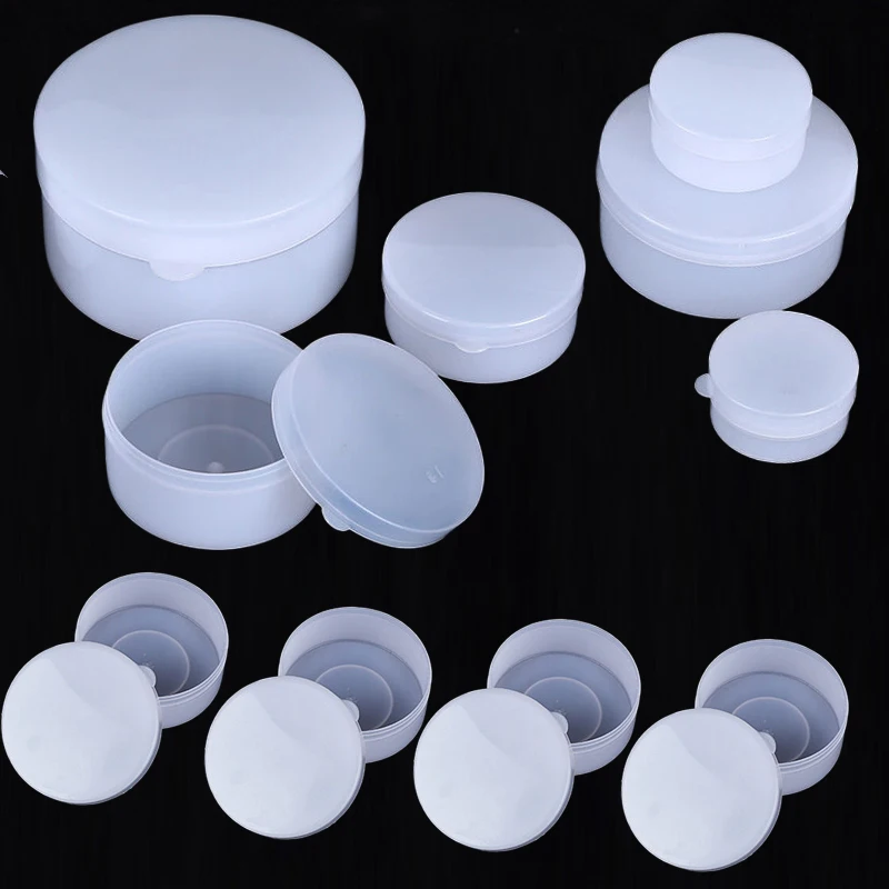 100Pcs 5g-100g Refillable White Plastic Creams Jars Empty Travel Cosmetic Jar Containers Sample Pots For Cream Lotion Lip Balm