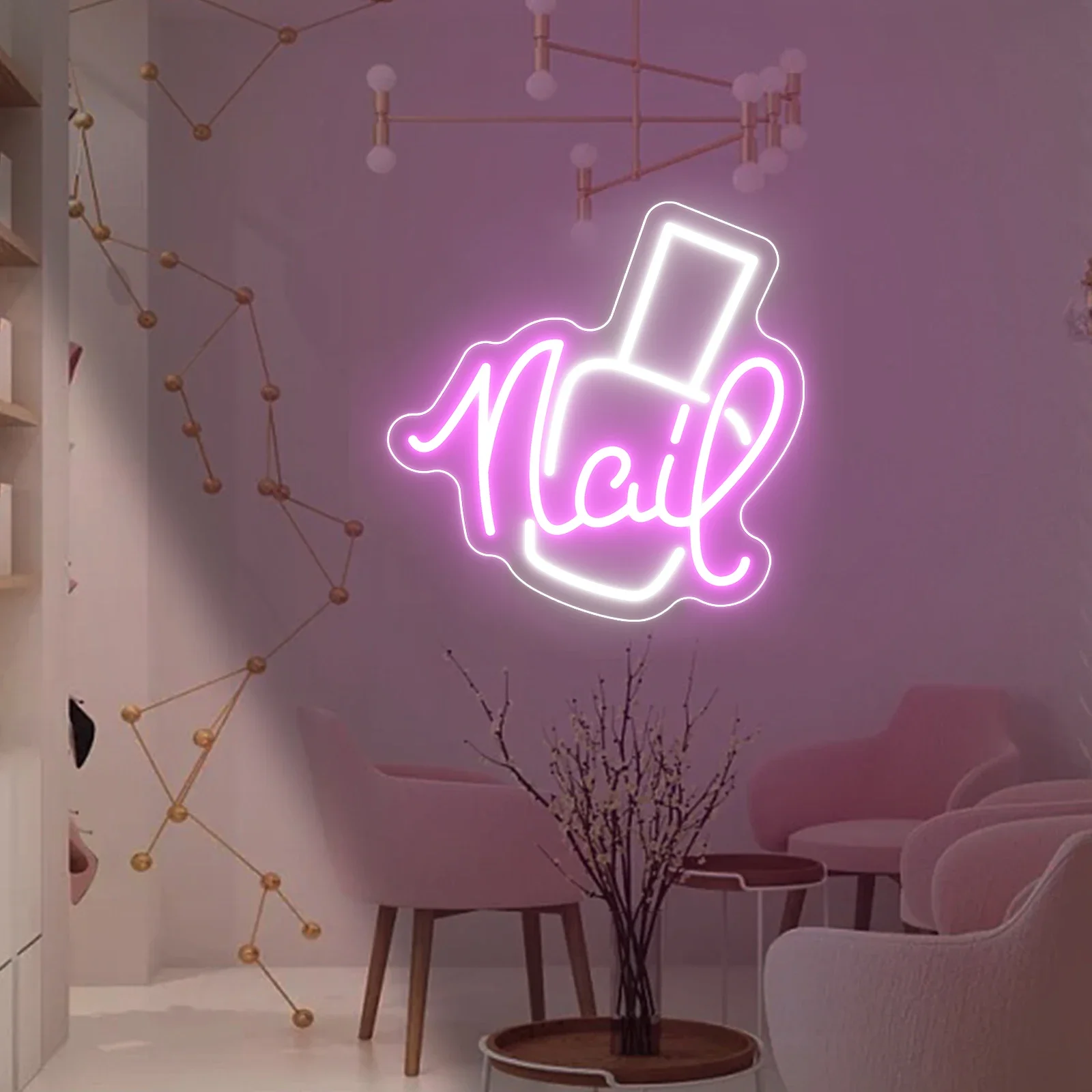 Imagem -06 - Nails Neon Signs Luzes Led Decoração de Sala de Beleza Wall Art Salão Manicure Estúdio Bussiness