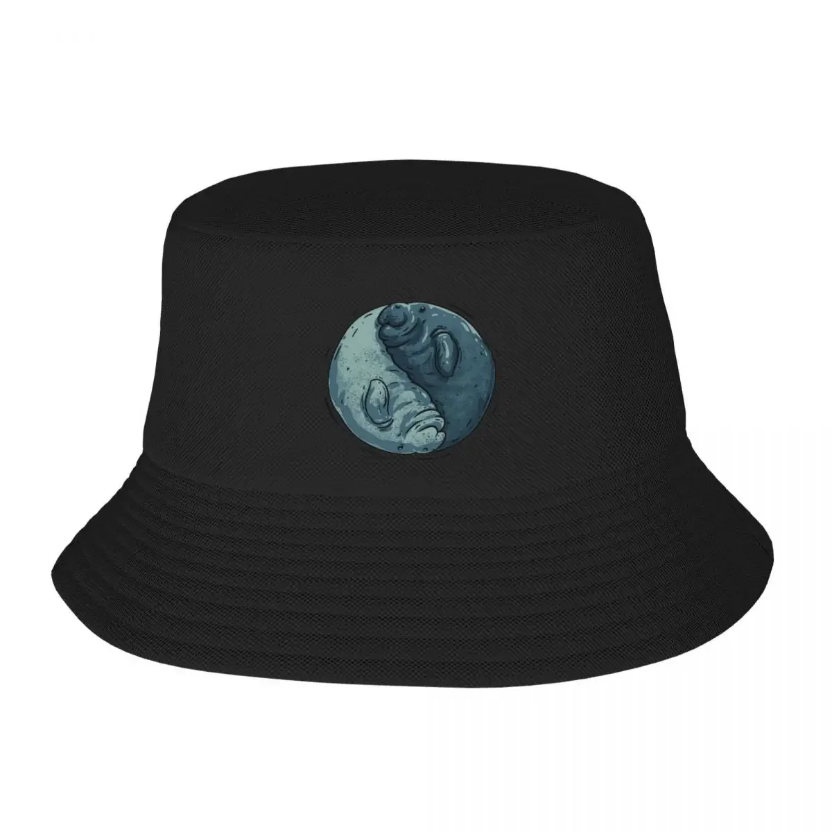 Manatee Yin and Yang Dugong Manatee County Bucket Hat Beach Bag Rugby Horse Hat Women's Hats Men's