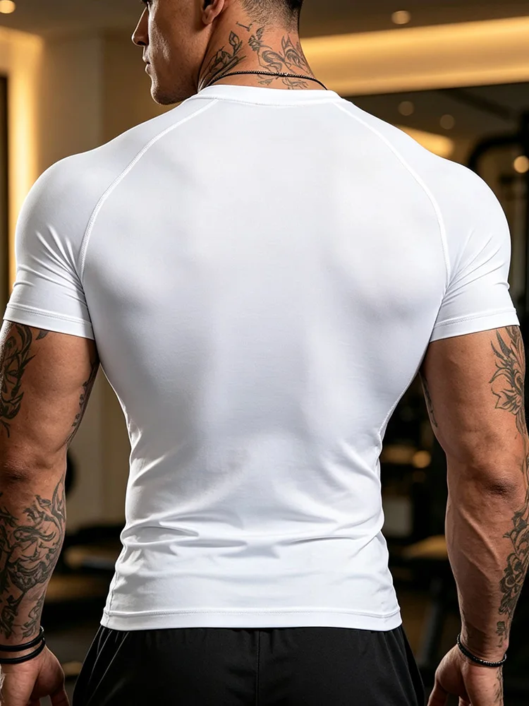 Men's brand print compression shirt BEAST Claw Print Quick Dry Short Sleeve Gym Workout Fitness Sport Rash Guard Top- J39