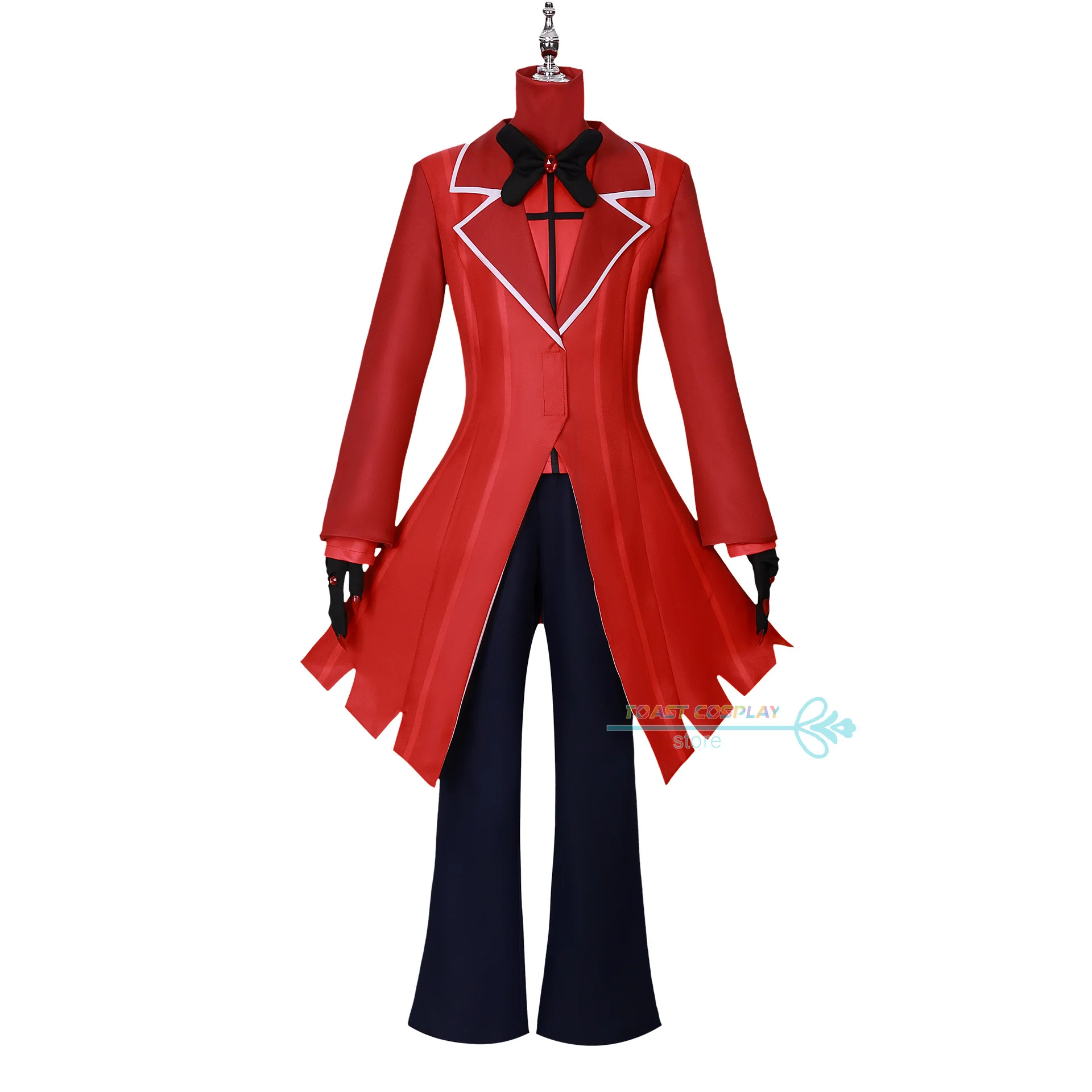 Anime Hazbin Cosplay Hotel Alastor Cosplay Lucifer Costume Red Uniform Radio Demon Role Play Halloween Carnival Party Outfit