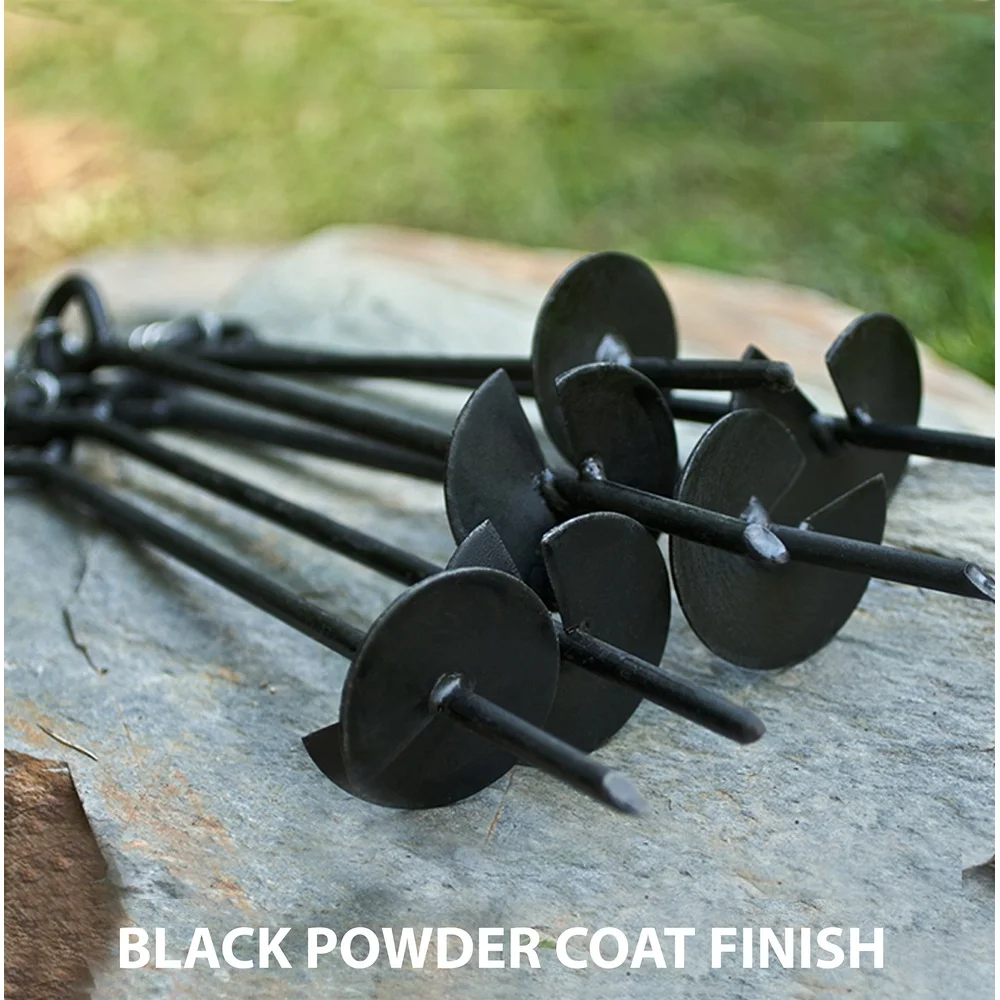 4-Piece 15 Inch Auger Ground Anchor Kit Steel Rope Windproof Canopy Tent Gazebo Carport Multi-Purpose Outdoor Use