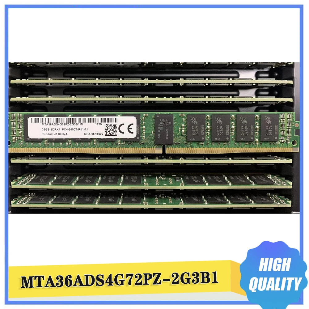 1 PCS For MT RAM 32GB 32G 2DRX4 2400 DDR4 REG Half U Narrow Strip VLP MTA36ADS4G72PZ-2G3B1 Server Memory