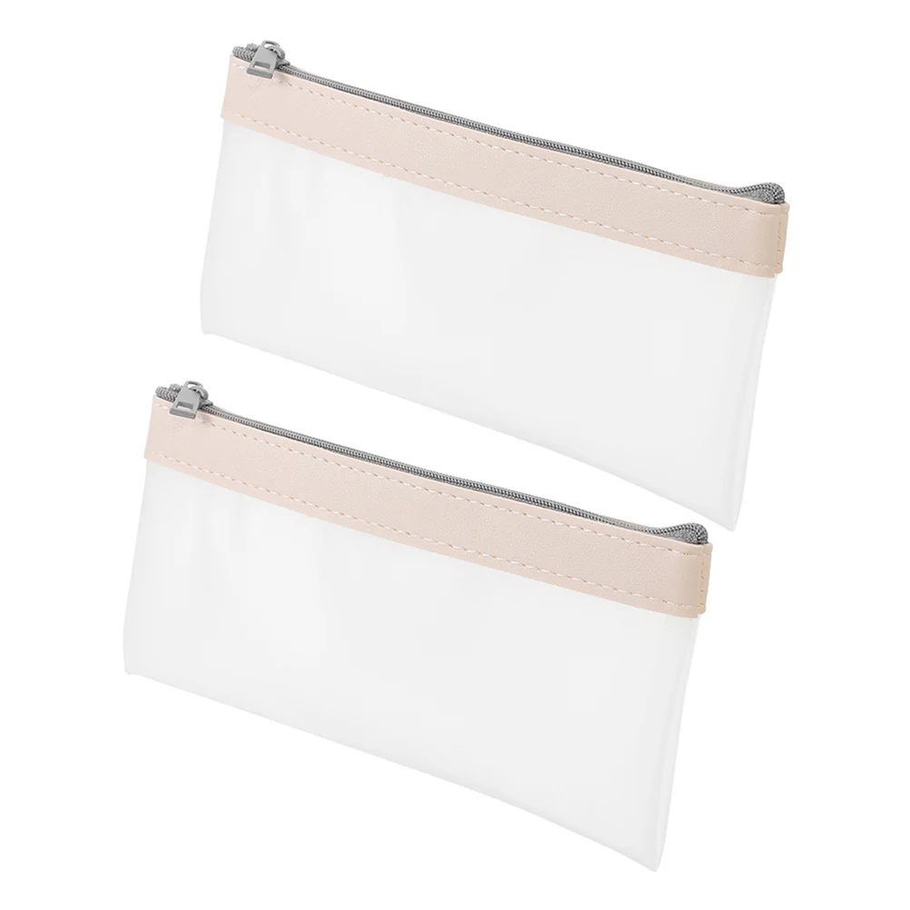 

2Pcs Clear Money Bags Zipper Cash Pouch Transparent Pouch Travel Storage Organizer Quick Identification Secure Closure Pencil