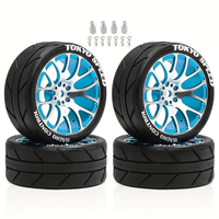 For MJX HYPER GO 14304 14303 14302 14301 Metal Wheel Tires 1/14 Rally CNC High Strength Metal Wheels Height increasing set