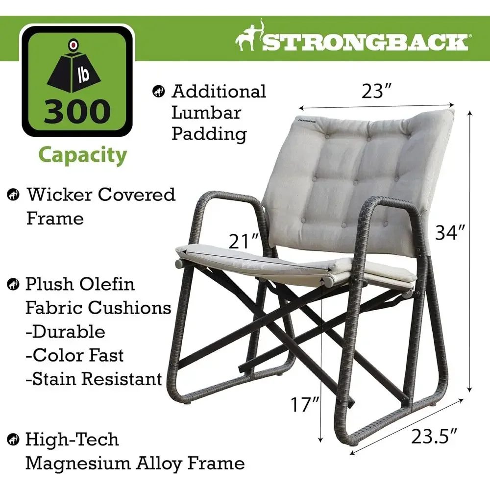Ergonomic Outdoor Patio Chair with 21 Seat Width, 300 lbs Capacity, Plush Olefin Cushions, Durable Magnesium Alloy Frame