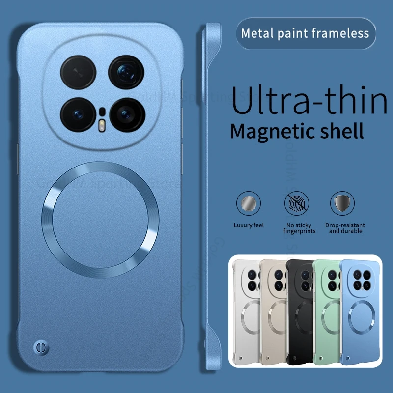 

For Honor Magic 8 Pro Metal Paint Frameless Matte Phone Case For HONOR Magic 7 5 6 Pro Wireless Charging For Magsafe Back Cover