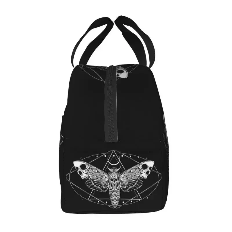 Surreal Death Moth Insulated Lunch Bag for School Office Gothic Bee Skull Resuable Thermal Cooler Lunch Box Women Kids