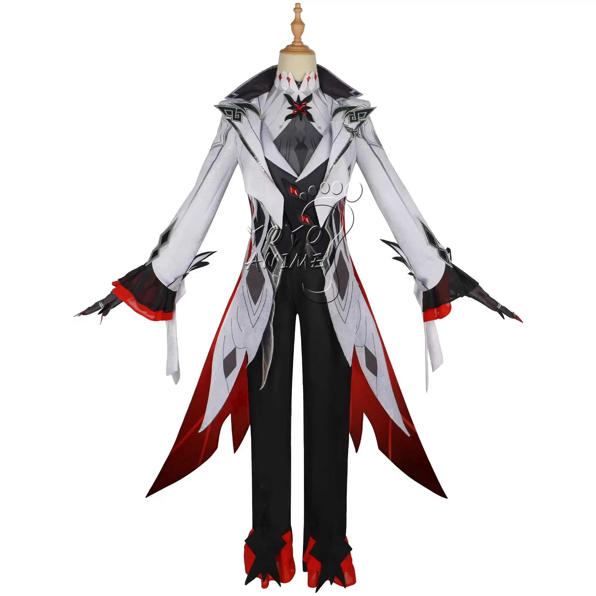 Harlequin Cosplay Costume Wigs Genshin Impact Fatui The Knave Harlequin Uniform Eleven Fatui Harbingers Arlecchino Outfit