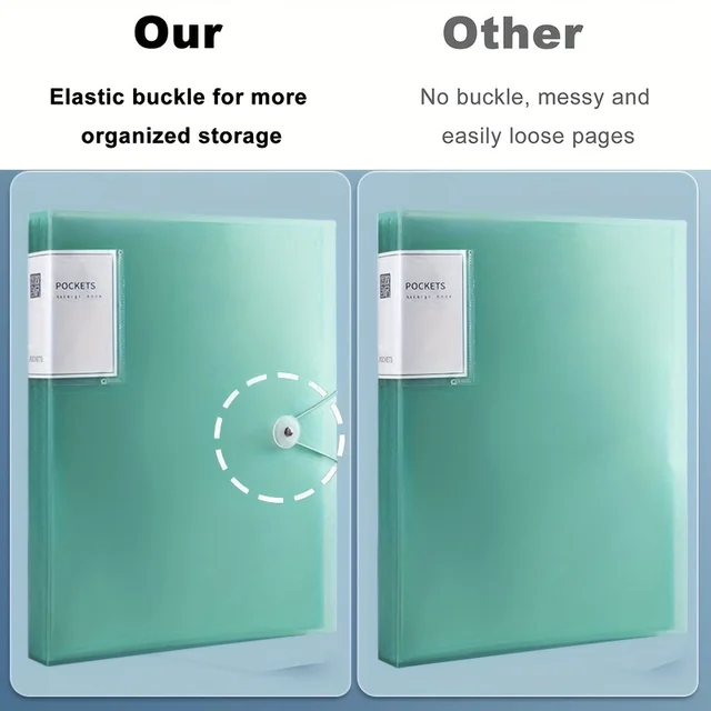 Portfolio Binder with Plastic Sleeves, Pocket Portfolio Folder with Clear Sheet Protectors, Scrapbooking Storage 4