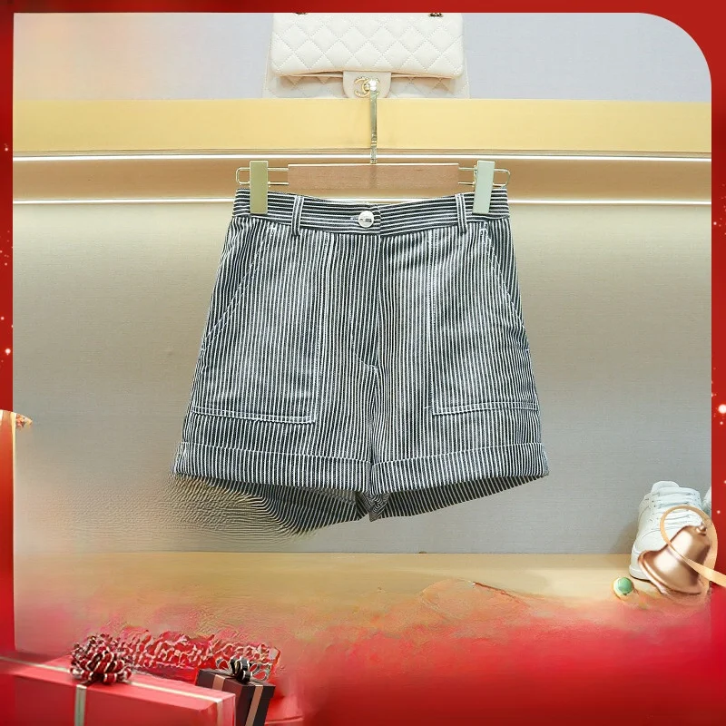 

Spring Outerwear Women's orts 2023 New Sle Suit Pants Striped High Waist Wide Leg Casual Trousers by BAGA