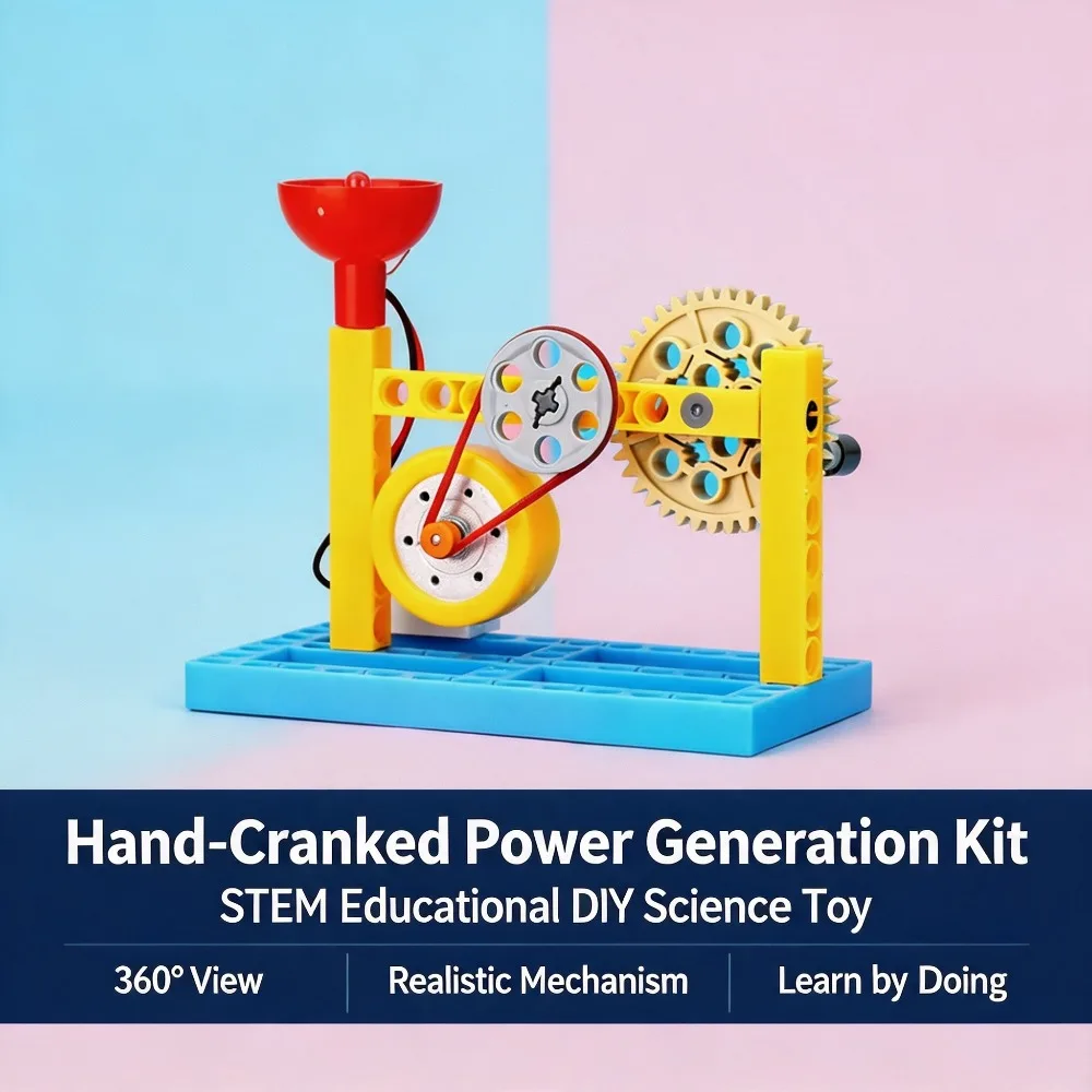 Hand‑Crank Electricity Generation Kit  Science Experiment Toy Educational Physics Building Set  Learn Power Generation Principle