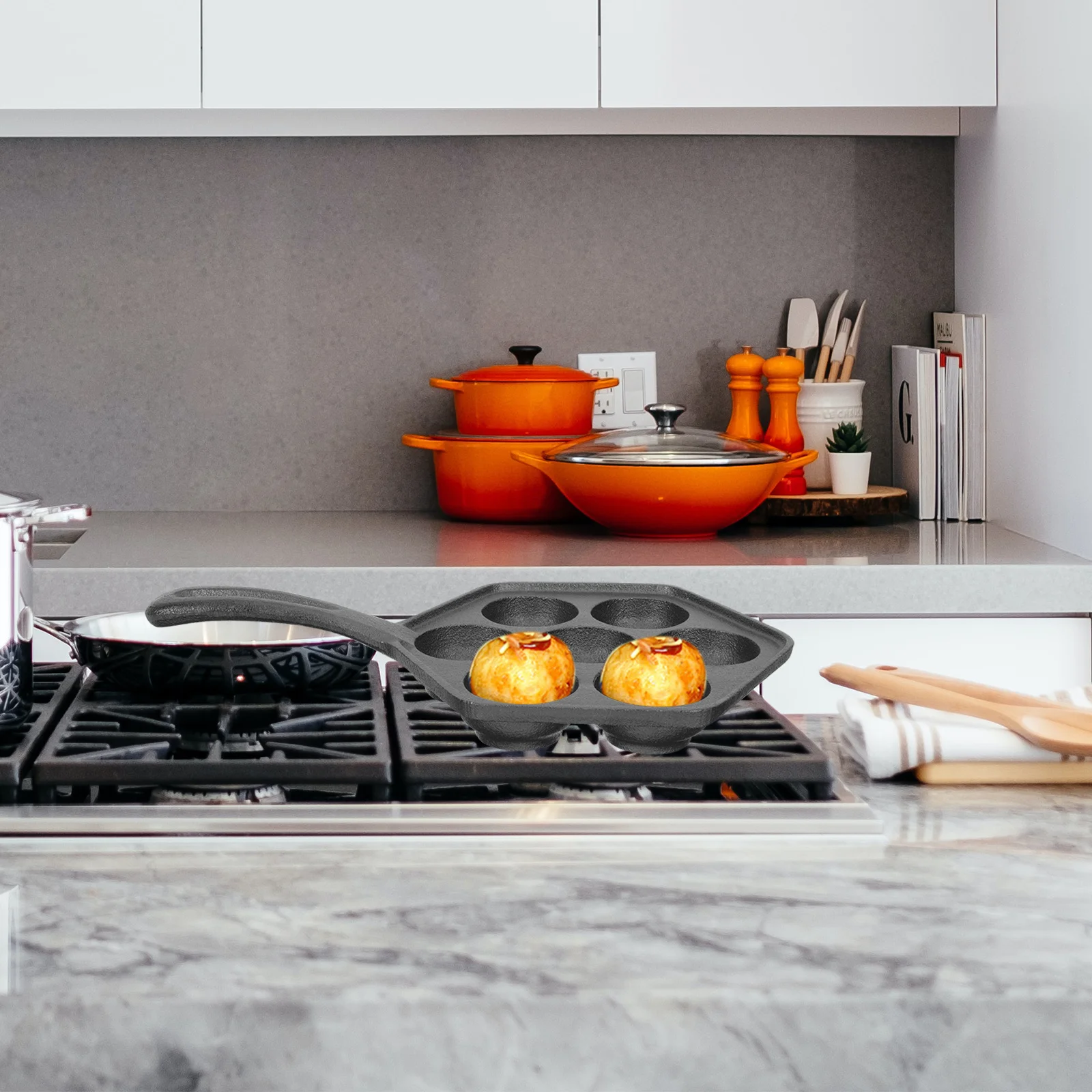 

Cast Iron Pan 7 Inch Non-Stick Baking Tray for Octopus Kitchen Baking Tool Household Cooking Utensil Grill