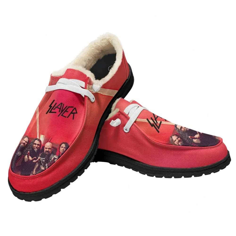 

Slayer Velvet Flat Shoes Mens Womens Warm Casual Shoe Indoor Outdoor Light Shoes Fashion Print Image Text Customize Couple Shoes