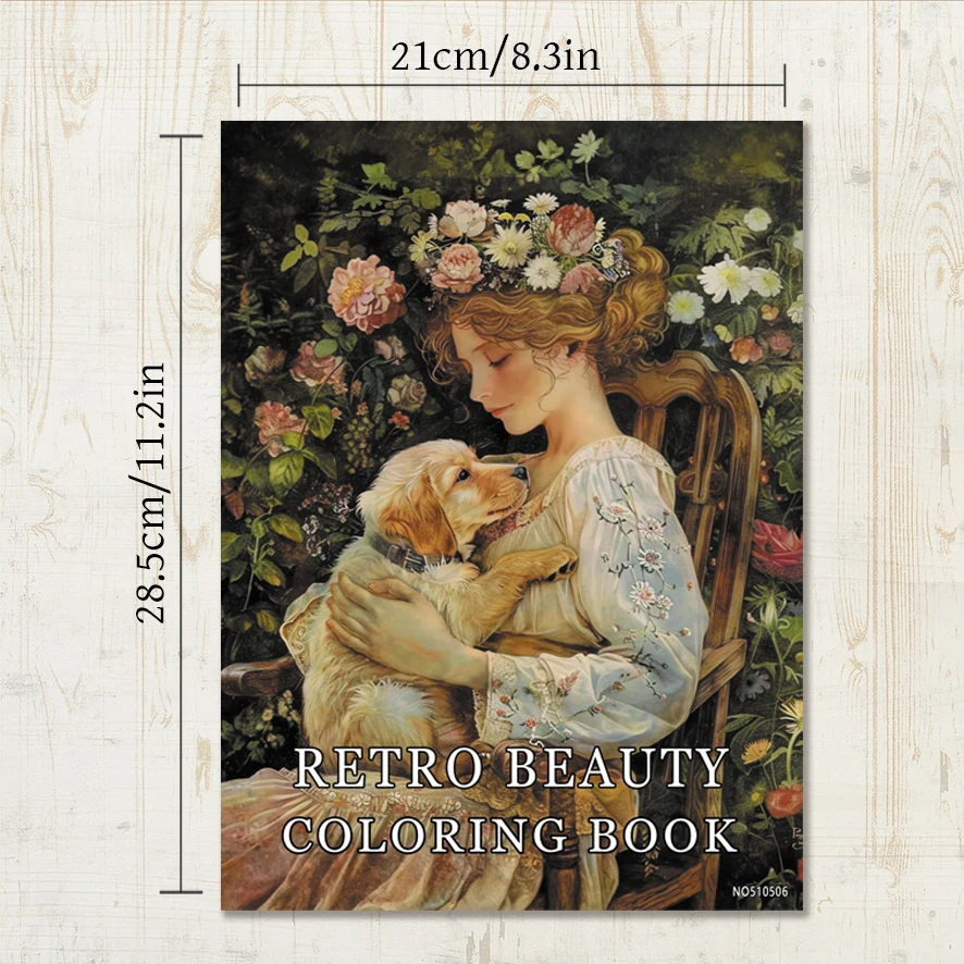 Classical Beauty Coloring Book for Adults - 8.3 x 11.2 inches 22 pages character coloring book - helps relieve stress and emotio