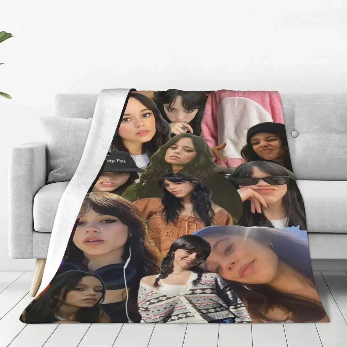 

Jenna Ortega среднее одеяло, бархатное всесезонное многофункциональное супер мягкое покрывало для постельного белья, автомобильное плюшевое тонкое одеяло