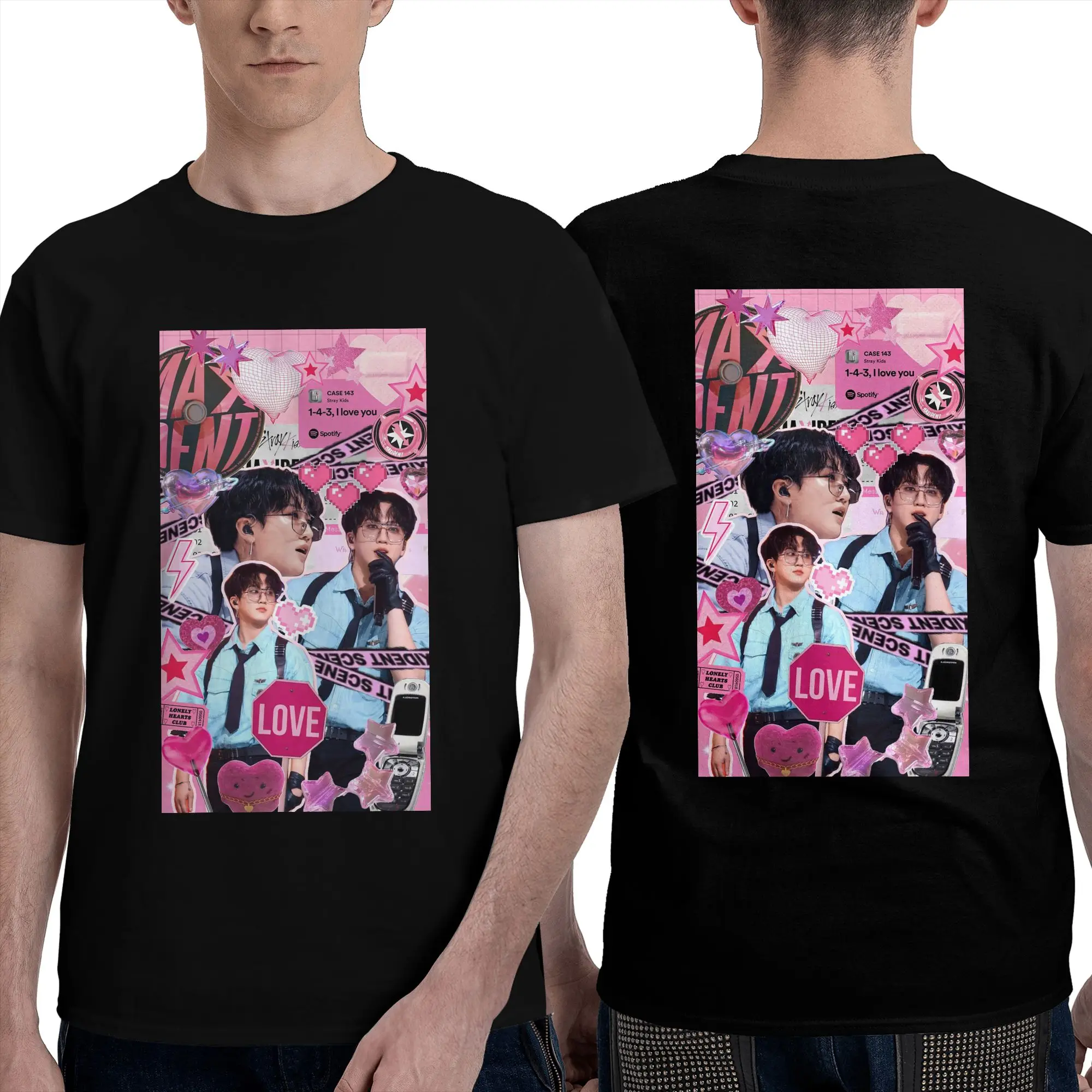 Новая мужская футболка Seo Changbin, двусторонняя, оверсайз, с круглым вырезом, хлопковая, короткая, летняя