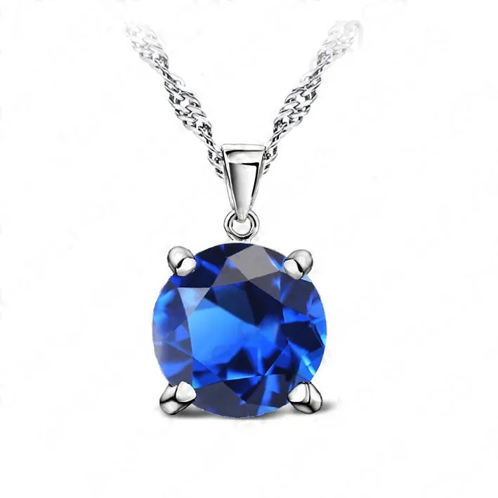 New Brand Design Women Classic Necklaces & Pendants Fashion 925 Sterling Silver Jewelry for Wedding Shiny Zircon Gift