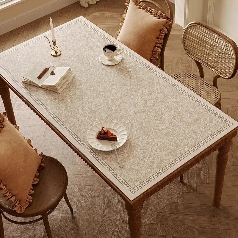 Leather Table Mat Waterproof Oilproof Heat Resistant Wipeable Tablecloth Protector Pad Dining Kitchen Coffee Table Home Decor
