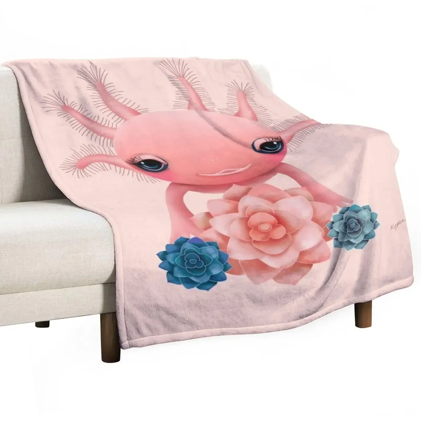 

Pink Axolotl Throw Blanket Hairy Blankets For Baby Furrys Blankets