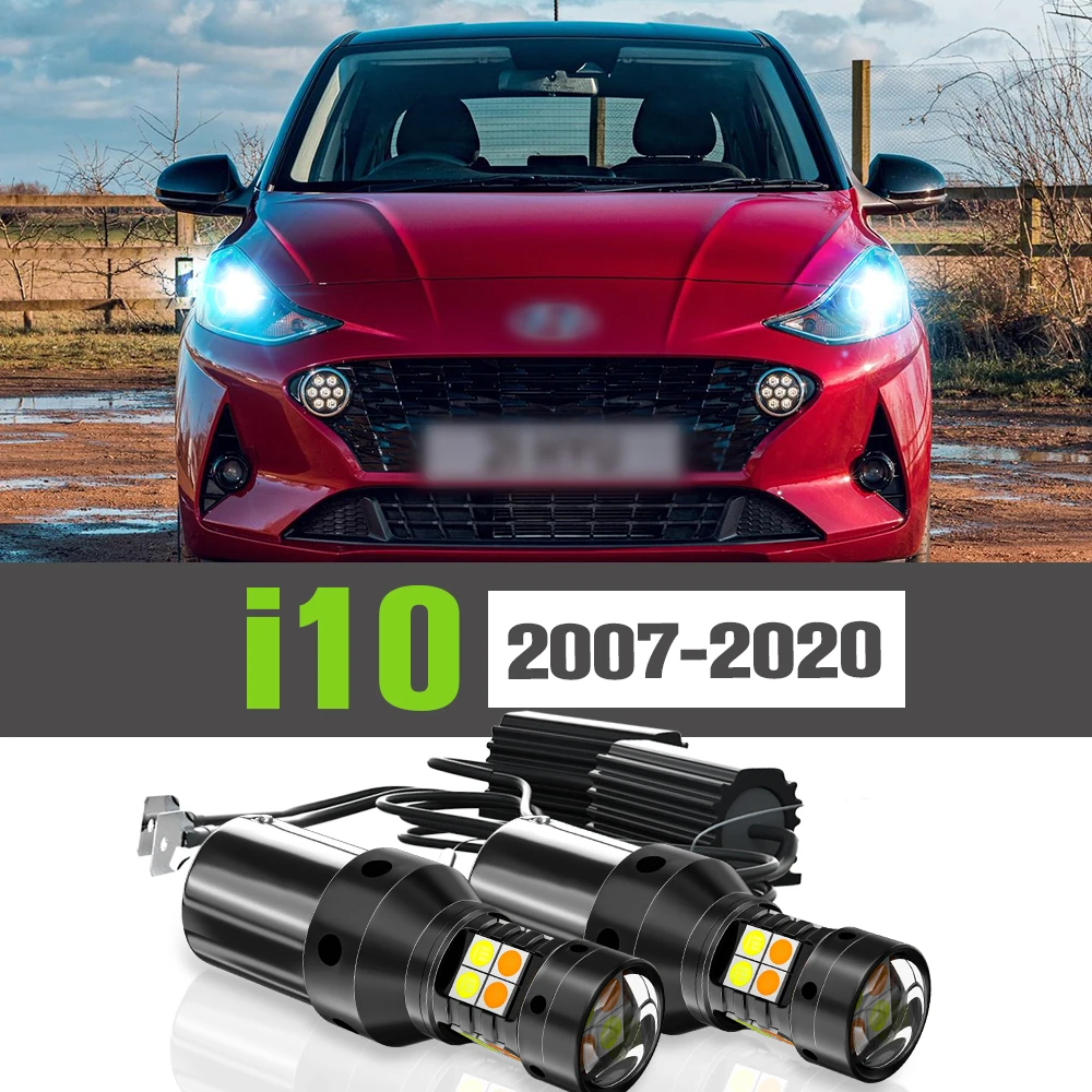 

2x LED Dual Mode Turn Signal+Daytime Running Light DRL Accessories Lamp For Hyundai i10 2007-2020 2013 2014 2015 2016 2017 2018