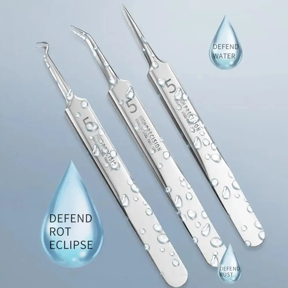 3Pcs Blackhead Removal Tweezers Stainless Steel Tools - Effective Comedones Extractor Whiteheads Removal Deep Cleansing Tools