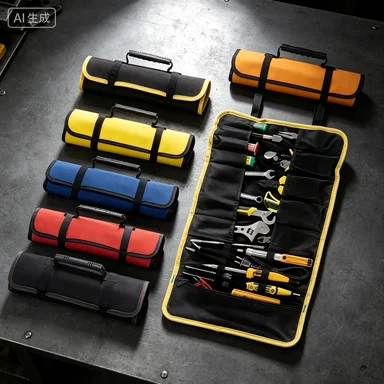 Sac à outils pliable en toile Oxford à 22 poches, étanche, pour rangement de clés, organisateur portable pour outils à main, rouleau pour accessoires d'atelier et de réparation.