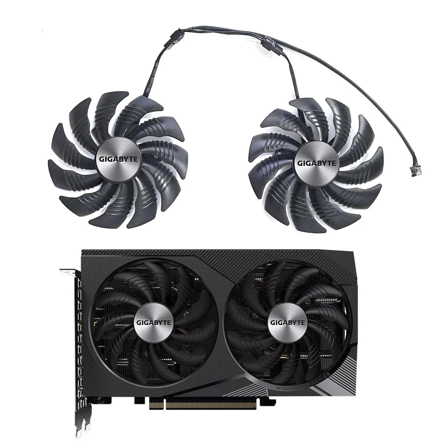 

2 FAN New 4PIN 85MM T129215SU RTX 3060TI GPU fan suitable for Gigabyte GeForce RTX 3060 Ti WINDFORCE OC 8G graphics card cooling