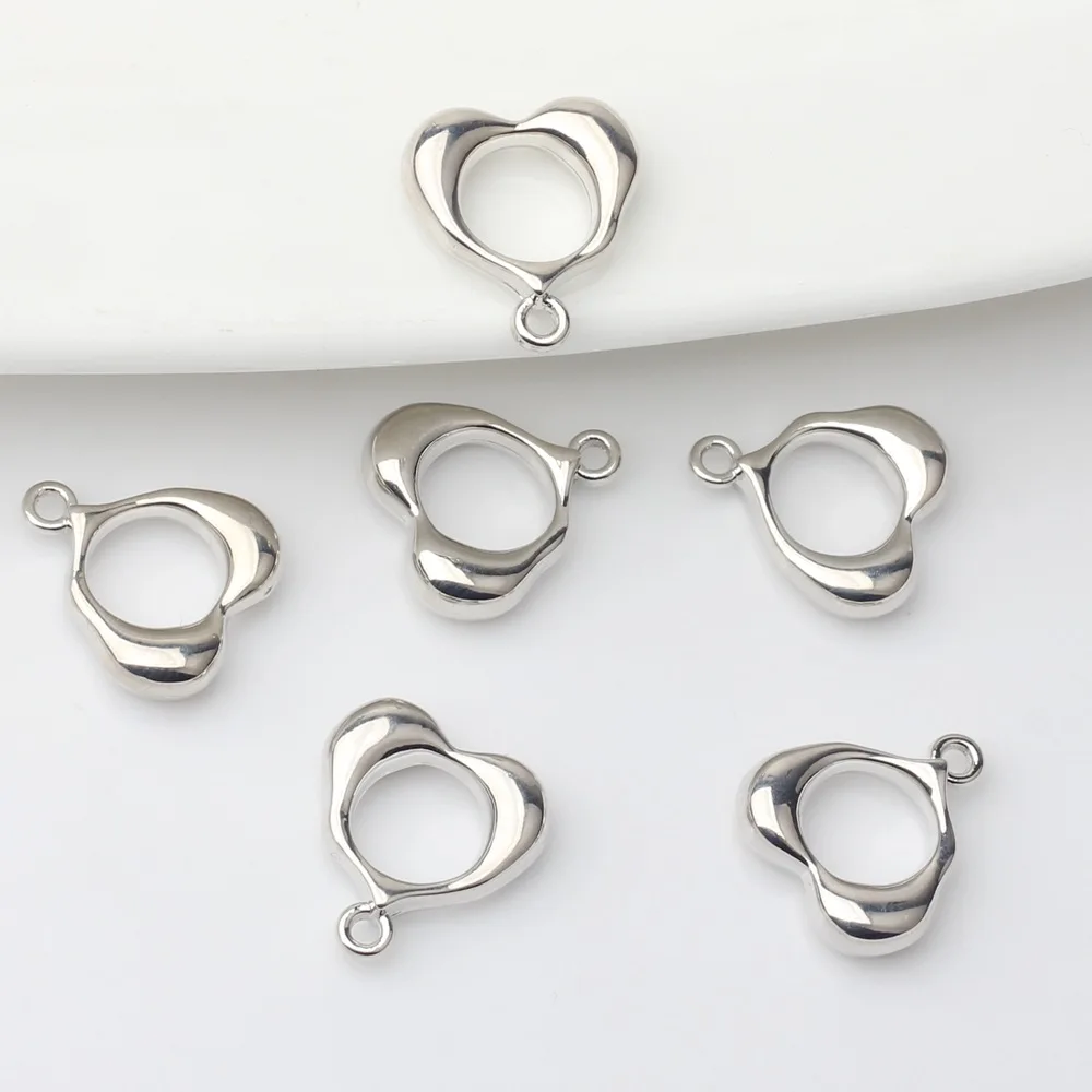 Han Edition Contracted Silver Alloy Fields Love Hollow-out Pendant Accessories DIY Handmade Alloy Fittings