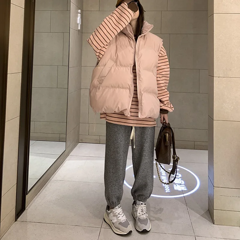 Herbst- und Winter-Damen-Sweatshirt im koreanischen Stil, lässig, Rundhalsausschnitt, lange Ärmel, Farbblock-Streifenmuster, Oversize, locker geschnitten, Damenoberteile. – Detail 13