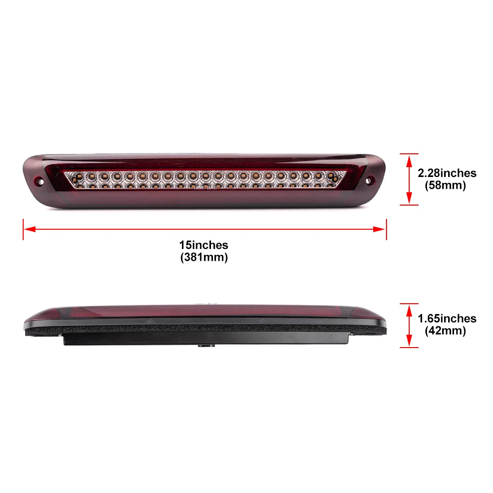 For Chevrolet Colorado GMC Canyon 2004-2012 Led Strobe Third 3rd Brake Light White Cargo Roof Lamp 15286506 19418142 97247013