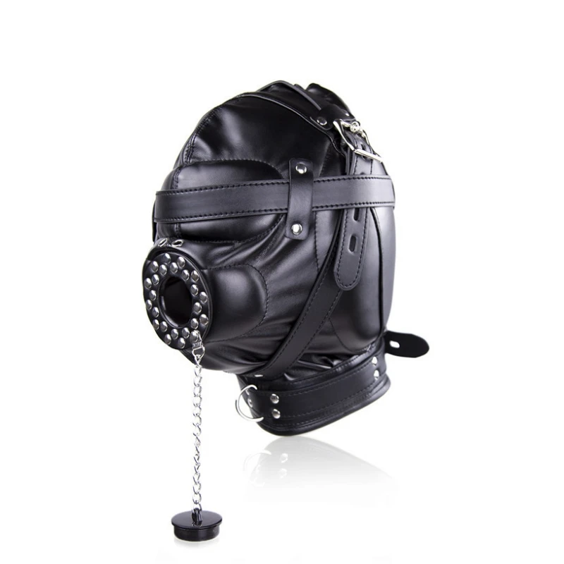PU Couro Full Face Cosplay Máscara para Homens e Mulheres, Fetiche Preto, Festa de Halloween, Misterioso Latex Hood, Patente Estilo Punk