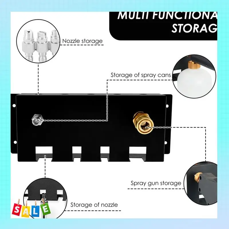 

A56X 2Set Pressure Washer Tool Holder Power Washer Snow Foam Cannon Wall Mounted 1/4Inch Quick Connect Organizer